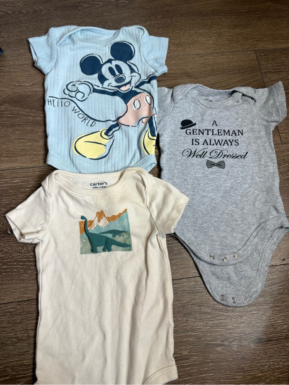 Baby Boy 3–6M Bodysuit Bundle – Mickey Mouse, Carter’s & Gentleman
